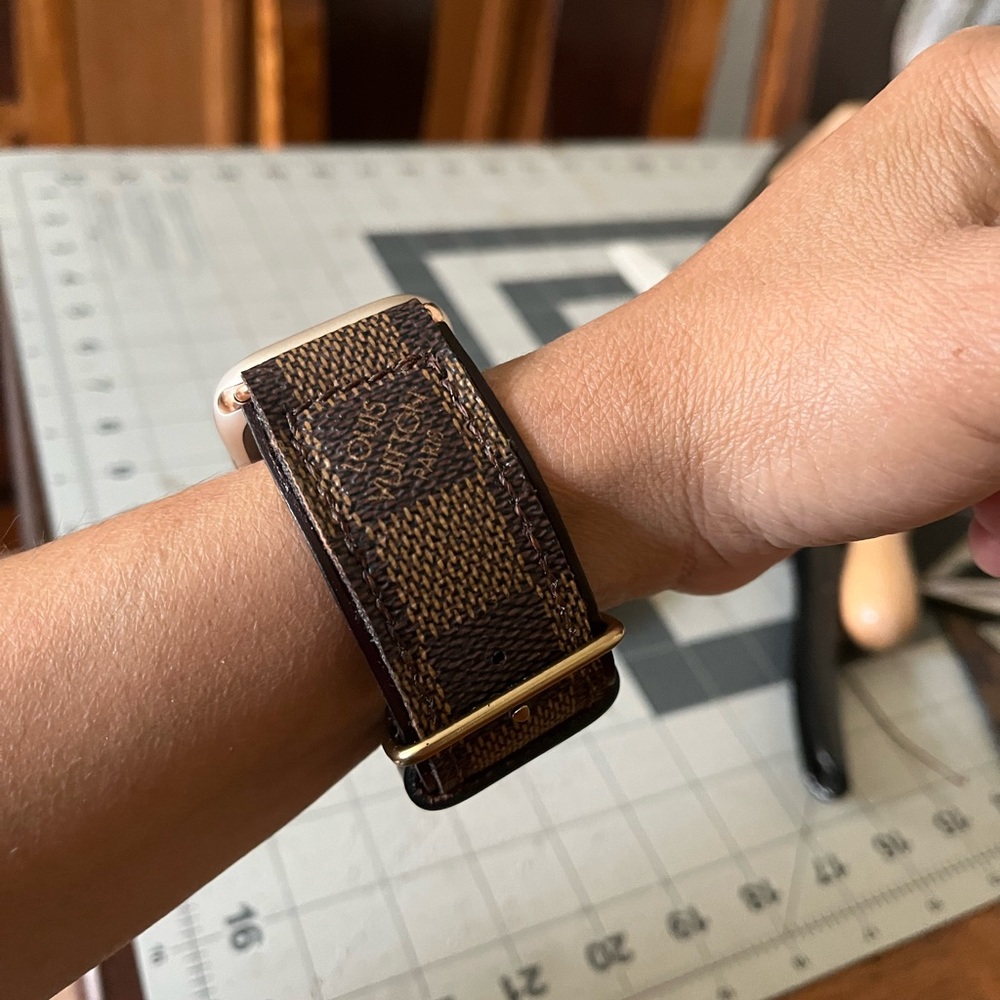 Repurposed Upcycled Apple Watch Band made with Louis Vuitton canvas 😍